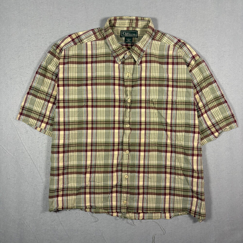 Vintage Croft & Barrow Flannel Men's L Brown and green 100% cottton